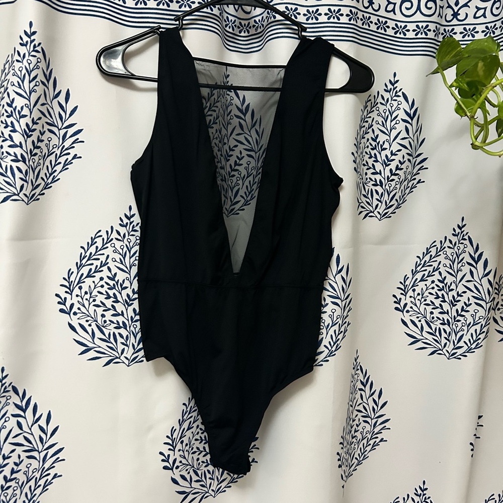 Victoria's Secret Black Plunge Bodysuit